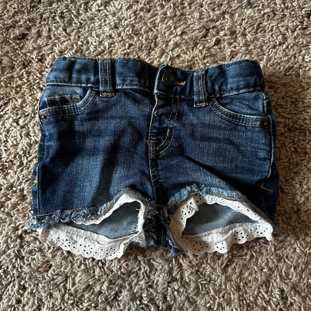 Denim Kids Shorts with Lace Trim cat and Jack 12M
